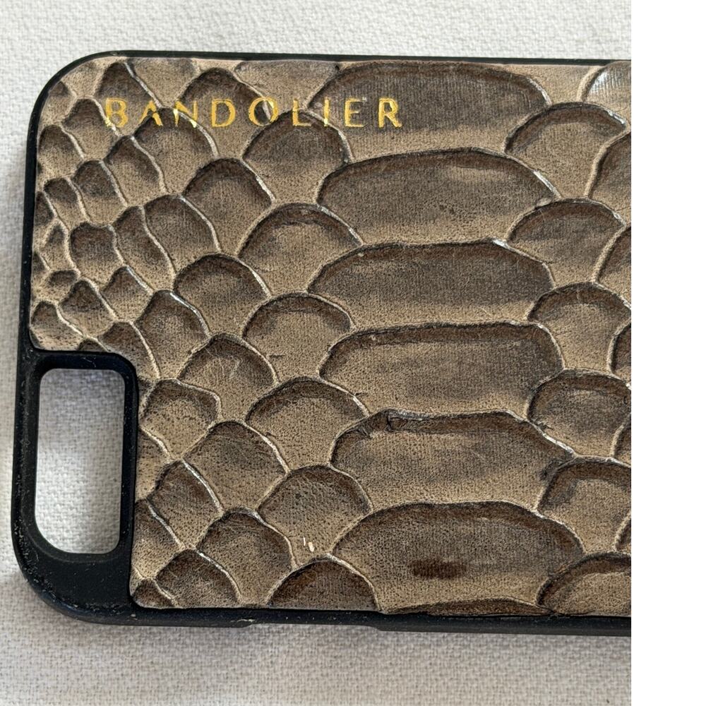 Bandolier Luxury Crossbody iPhone 6/6S Leather Phone Case - Taupe/Gold NWT - Picture 3 of 6
